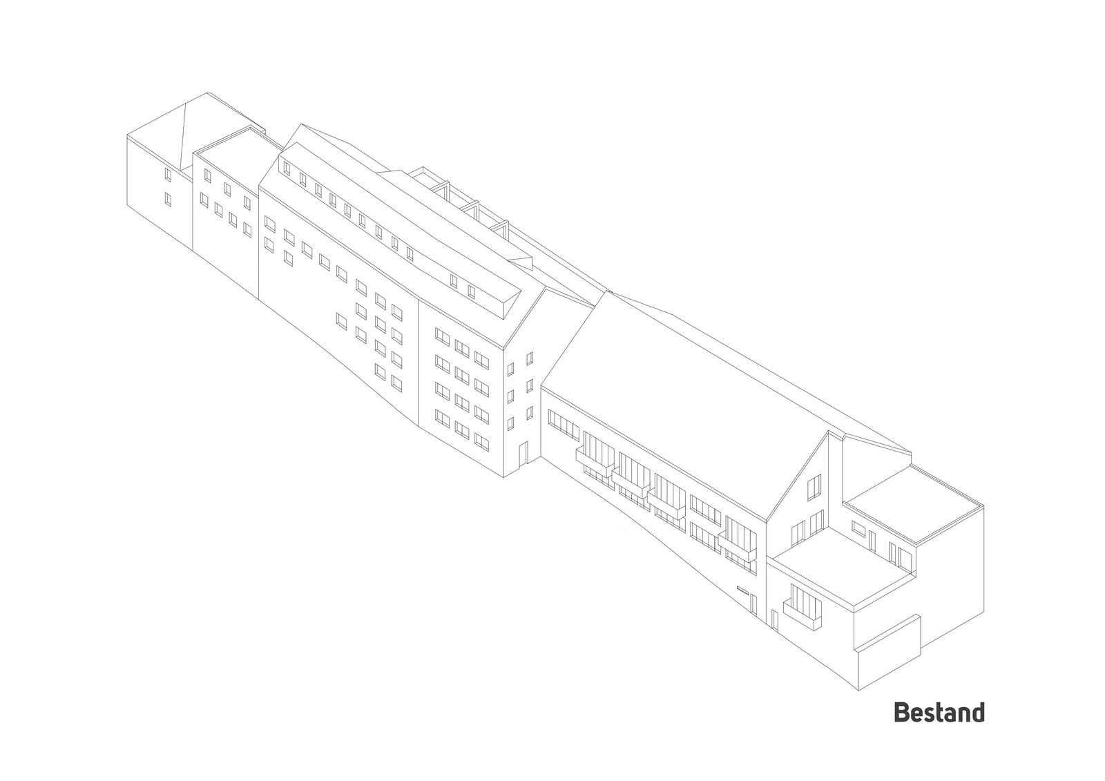 Neue, großformatige Dachgauben schaffen zusätzliche Wohnfläche und rhythmisieren die Dachlandschaft des revitalisierten Bestands.