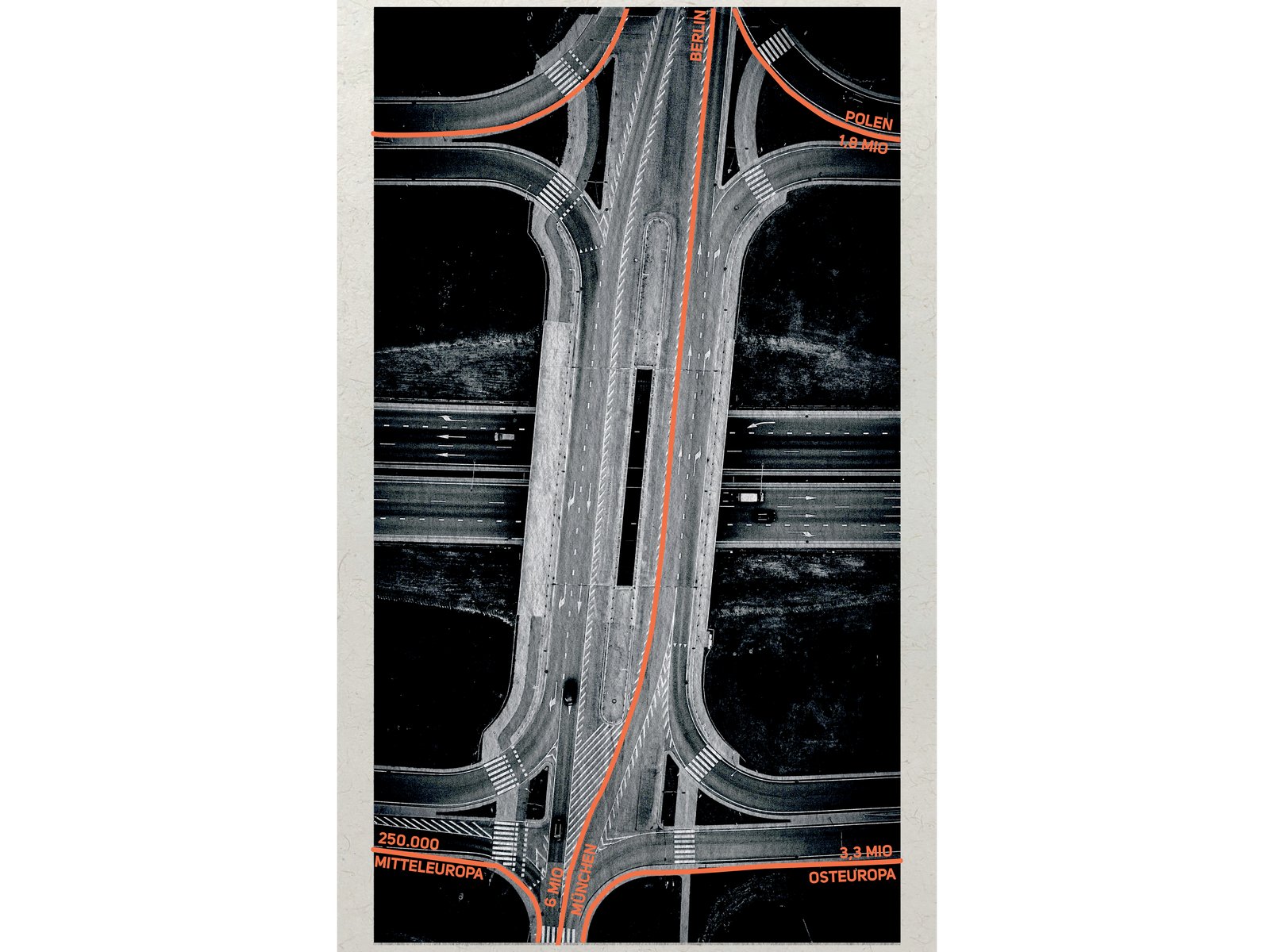 Orangene Gedenkbänder im urbanen Straßenraum als Teil eines Gedenkprojekts für Opfer des Nationalsozialismus.