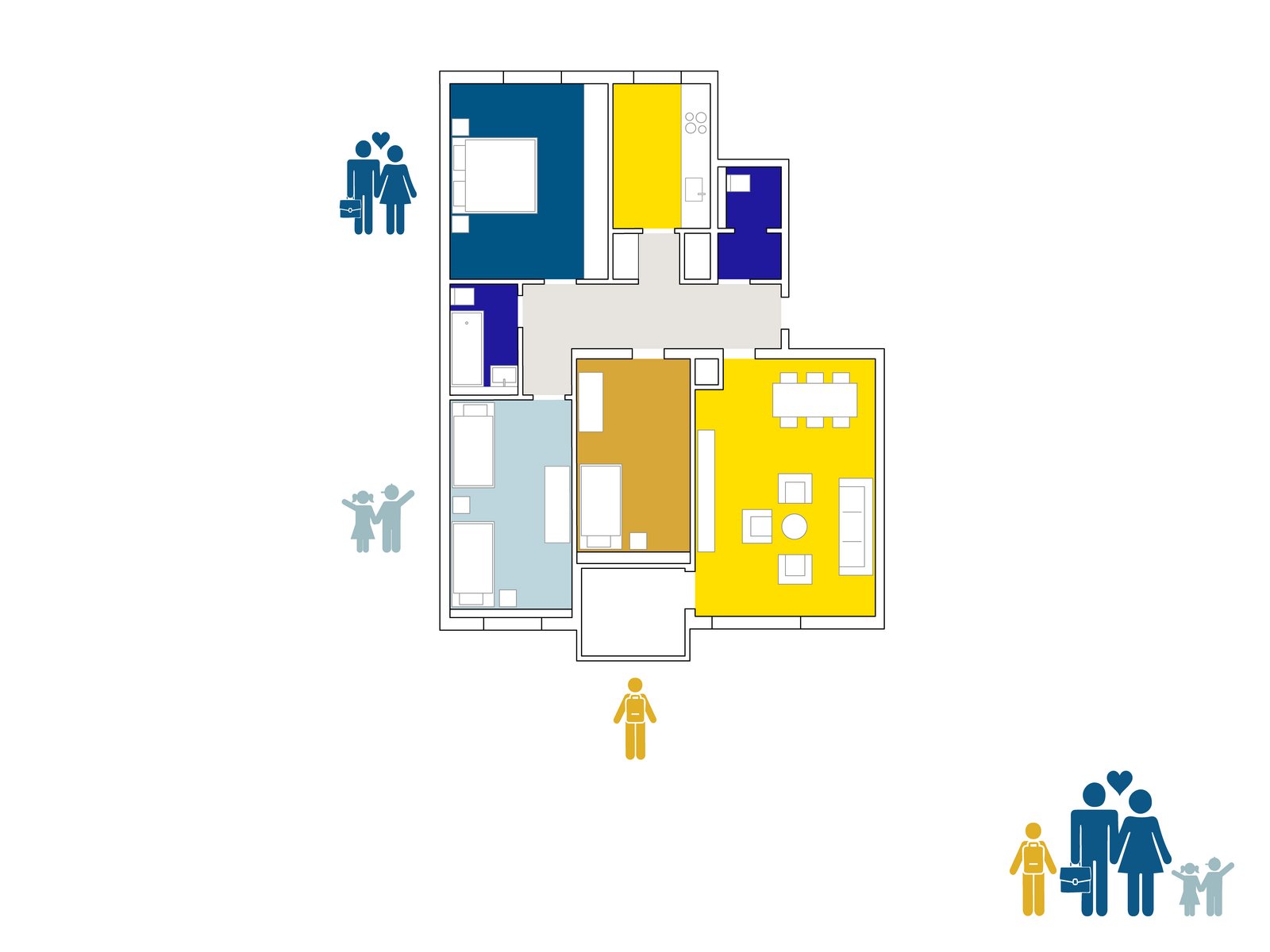 Renovierung und Revitalisierung eines Wohnhauses im Bestand in München – familienfreundliches Wohnen mit durchdachtem Raumkonzept für Kinder, geplant von m8architekten.